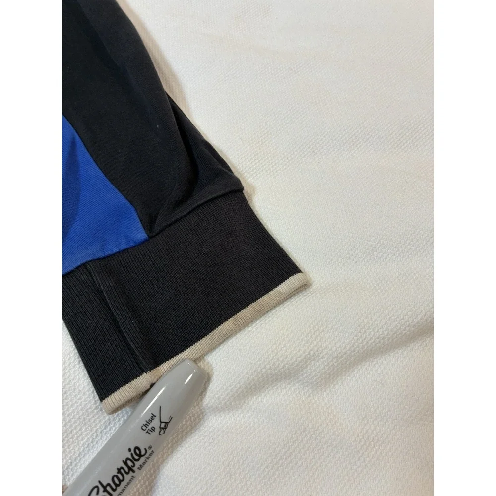 Polo Ralph Lauren Men's L‎ Track Jacket Black Blue White Full Zip Cotton Pony
